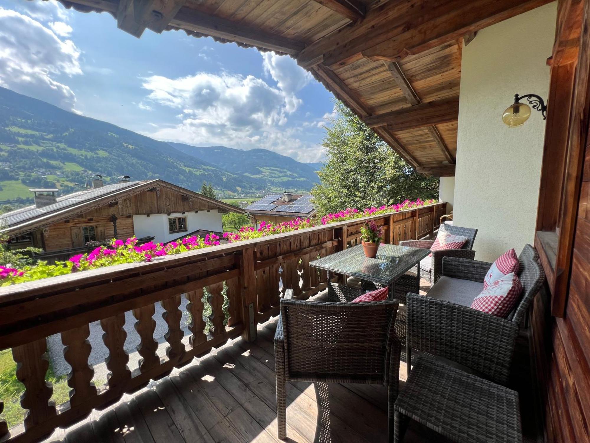 Ferienwohnung Gamsbock Panorama View Balkon, Gartensauna, Garten, Grillplatz Stumm Dış mekan fotoğraf
